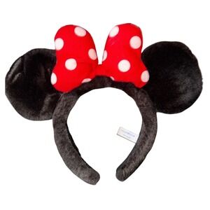 Disney Minnie Mouse Headband Kids Black Red Tokyo Disney Resort Polka Dot Bow